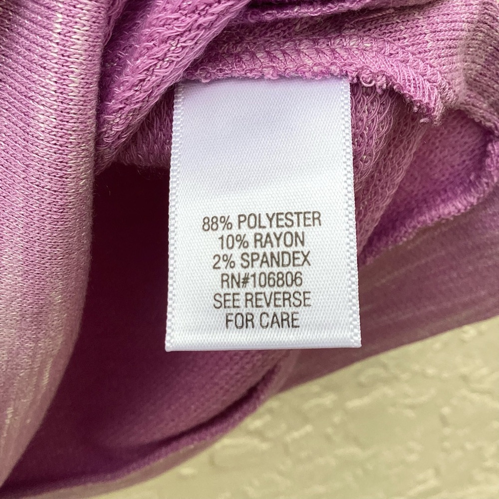 Croft & Barrow Top Zipper Turtleneck Pullover Purple Silver Stripes - Picture 6 of 16